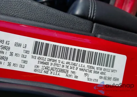 2013 Dodge Durango Sxt z USA, uszkodzony, nr VIN 1C4RDJAG7DC688628